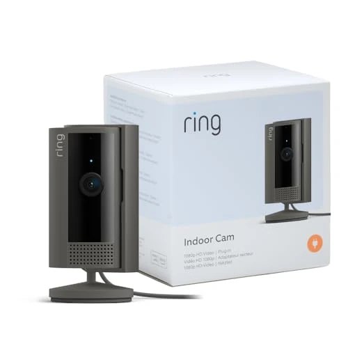 Ring Indoor Camera (2ª gen.) | Videocamera di sicurezza plug-in per interni | Video HD 1080p, copertura per la privacy, Wi-Fi, installazione fai-da-te | Ring Protect: 30 gg. di prova gratuita
