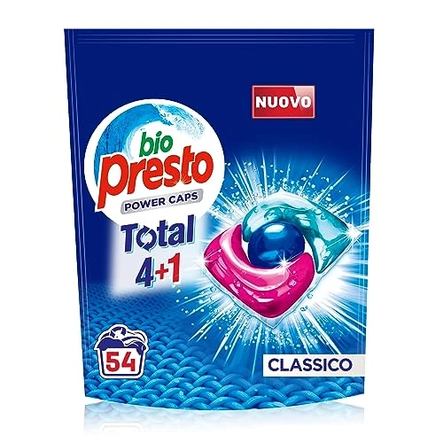 Offre limitée : Bio Presto Power Caps Classique, Lessive Laveuse Prédosée en Capsules, Pack de 54 Lavages de 24.90 € à 24.90 € (0.00% de remise)