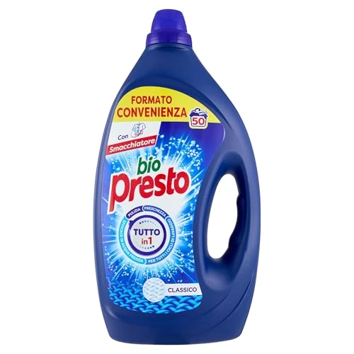 Oferta limitada: Bio Presto Detergente líquido clásico para lavadora, nueva fórmula con quitamanchas, paquete de 50 lavados de 14.99 € a 14.99 € (ahorro 0.00%)