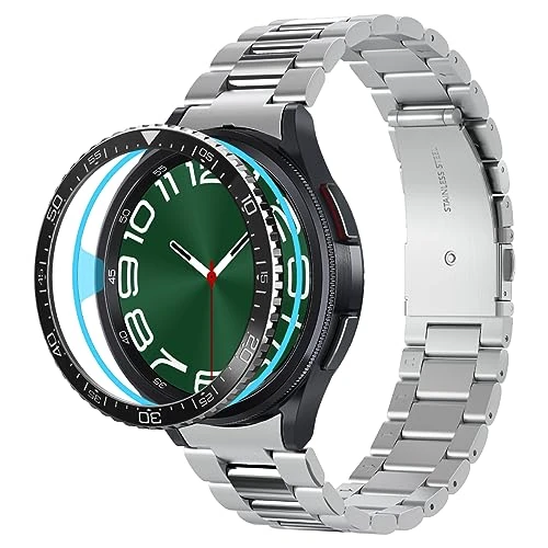 Offerta a tempo: Spigen Bezel Tune compatibile con Samsung Galaxy Watch 6 Classic 47mm Bezel Ring Protezione Bezel Ring Cover adesiva (2023) - Nero - 70% da 19.99 € a 6.00 €