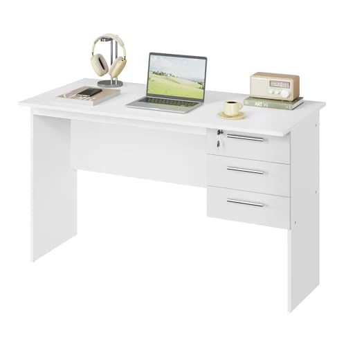 Oferta limitada: WOLTU Mesa de Ordenador, Escritorio de Trabajo con 3 Cajones, 120x60x75 cm, Mesa Escritorio para Oficina Dormitorio Despacho y Estudio, Blanco de 89.99 € a 89.99 € (ahorro 0.00%)