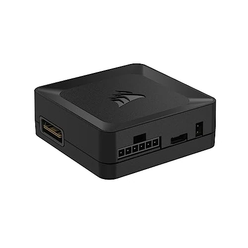 Corsair iCUE Link Concentrador del Sistema - Conecte hasta 14 Dispositivos Corsair iCUE Link - Reduzca el Desorden de Los Cables - Innovador Diseño de un Solo Cable - Negro