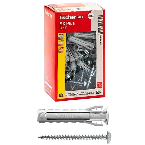 Fischer 567629 Chevilles, gris, 8 x 40 mm