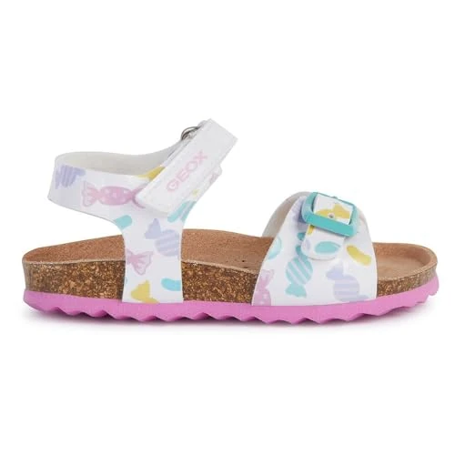 Zeitlich begrenztes Angebot: Geox Mädchen B Chalki Girl Sandal, White Multicolor, 27 EU von 37.54 € auf 35.88 € (4% Rabatt)