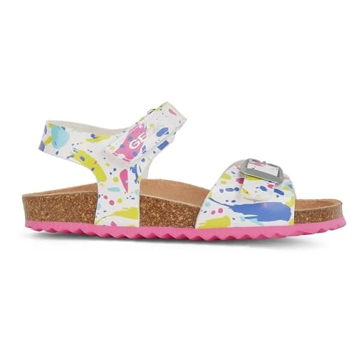 Geox J Adriel Girl C, Sandali, Bianco Fucsia, 27 EU