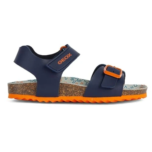 Geox Boy's J Ghita B Sandal, Navy Dk Orange, 11.5 UK Child
