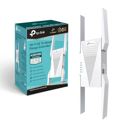 Offerta a tempo: TP-Link RE815XE Ripetitore WiFi 6E AXE5400Mbps Tri-Band, 160MHz, Banda Dedicata a 6 GHz, Roaming Intelligente, EasyMesh, Amplificatore Mesh Extender, Ripetitore Per Casa, Access Point - 39% da 179.99 € a 109.99 €
