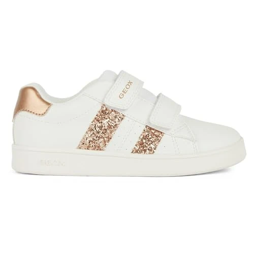 Geox J Eclyper Girl A, Zapatillas, Blanco Rosa Dorado, 32 EU