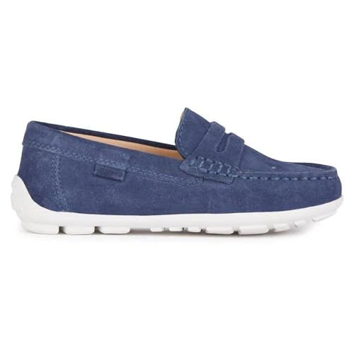 Geox J New Fast Boy A Moccasin, Navy-White, 11 UK Child