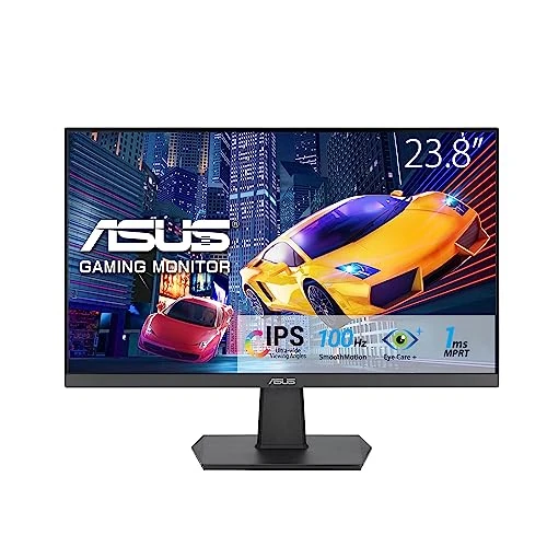 Limited-time offer: ASUS VA24EHF Eye Care Gaming Monitor, 24 inch (23.8 inch viewable), IPS, Full HD, Frameless, 100Hz, Adaptive Sync, 1ms MPRT, HDMI, Low Blue Light, Flicker Free, Wall Mountable from 99.00 GBP to 81.99 GBP (save 17%)