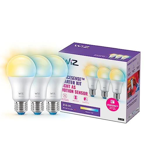Offerta a tempo: WiZ Lampadina Goccia Smart WiFi, Luce Bianca da Calda a Fredda, attacco E27, equivalente a 60W, Tecnologia SpaceSense, Controllo Vocale (Alexa, Apple HomeKit, Google Home), confezione da 3 - 0.00% da 31.58 € a 31.58 €