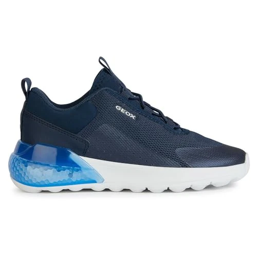 Geox J Activart Illuminus, gymschoenen voor kinderen en jongeren, Navy Blauw, 34 EU