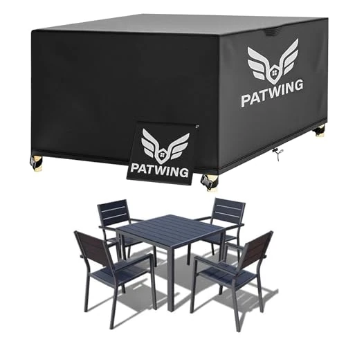 PATWING Tuinmeubelafdekking, 600D Oxford-Weefsel, Afdekhoezen voor Meubelsets, Waterdicht, Winddicht, UV-Bestendige Afdekking, Tuinmeubelen, Winterbestendig