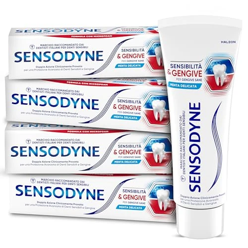 Begrenztes Angebot: Sensodyne Zahnpasta Sensitivität & Zahnfleisch, für empfindliche Zähne und Zahnfleisch, tägliche Zahnhygiene, Minzgeschmack, Maxi-Format 4 x 75 ml von 21.31 EUR auf 15.18 EUR (Rabatt 28%)