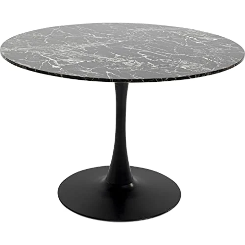 Offerta a tempo: Kare Design tavolo Schickeria, marmo nero, tondo, diametro 110cm, cucina/sala da pranzo/ufficio, stile classico moderno, linee semplici, 110x110x74cm (A/L/P) - 40% da 399.00 € a 241.15 €