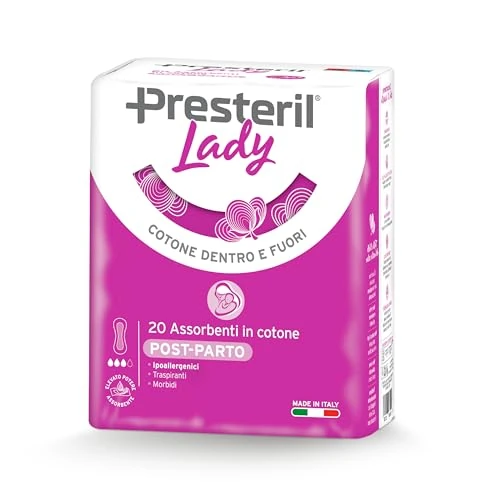 Offerta a tempo: Presteril Lady - Assorbenti Post Parto 100% Cotone - 20 Unità - 4% da 18.80 € a 17.98 €