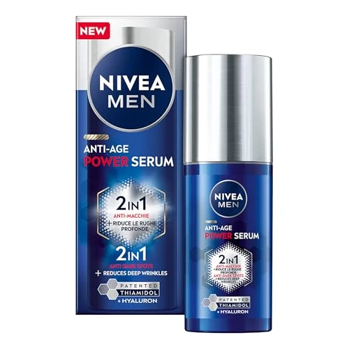 NIVEA MEN Sérum antiedad Power contra manchas, 30 ml, serum facial para hombre, antiarrugas y manchas, suero facial con ácido hialurónico y tiamidol patentado para el cuidado diario de la piel para