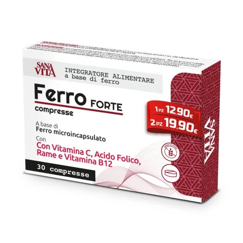 Offerta a tempo: Sanavita - Ferro Forte - Integratore Alimentare - 30 Compresse — 54% da 12,90 € a 5,90 €