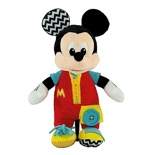 Clementoni - 17859 - Disney Baby Mickey Montessori: Vísteme - Juego Infantil para Desarrollar La Psicomotricidad Fina Y Las Habilidades Manuales, Juego Montessori 1 Año, Juguete Bebé 18 Meses