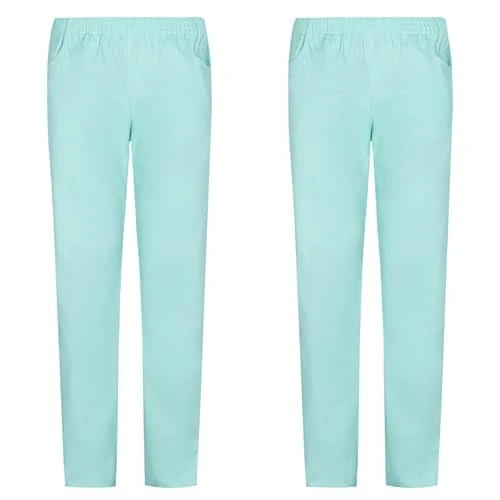 MISEMIYA - Confezione 2 Pz - Pantaloni Sanitari Unisex - Divise MEDICHE Divise SANITARIE Pantaloni da Lavoro - RIF. 8312 * 2 pz - Medium, Turchese