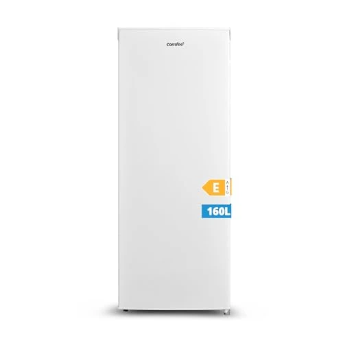 COMFEE' RCU160WH2(E) Congélateur Armoire 160L - Hauteur 142cm -183kWh/an-Porte Réversible-42dB Silencieux-Thermostat Réglable-Pieds Ajustables-Blanc