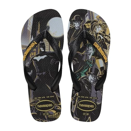 Havaianas Top Herois DC Flip Flop Heren, Zwart Zwart Geel Narcis, 35/36 EU