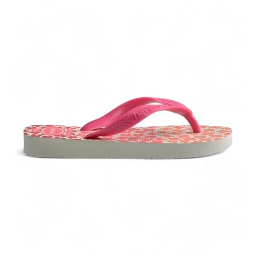 Havaianas Boy's Girl's Kids Flores Flip-Flop, White/Pink Flux, 12 Child UK