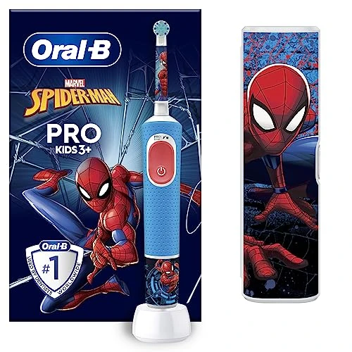 Oferta limitada: Oral-B Pro Kids Cepillo De Dientes Eléctrico, 1 Mango De Spider-Man De Marvel, 1 Cabezal, 1 Estuche De Viaje, Diseñado Por Braun, Apto Para Niños Mayores De 3 Años de 34.95 EUR a 33.95 EUR (ahorro 3%)