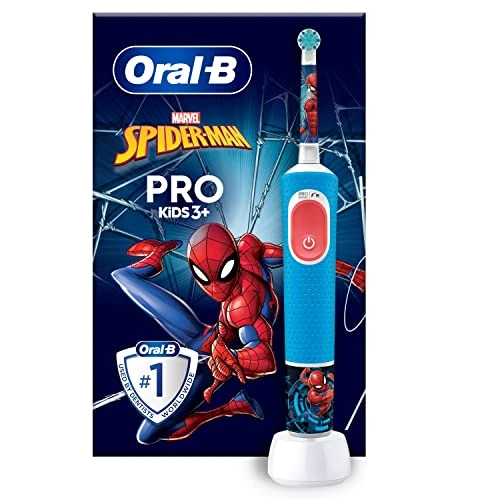 Begrenztes Angebot: Oral-B Pro Kids Spiderman Elektrische Zahnbürste/Electric Toothbrush für Kinder ab 3 Jahren, inklusive Sensitiv+ Modus für Zahnpflege, extra weiche Borsten, 1 Aufsteckbürste, 4 Sticker, blau/rot von 21.02 EUR auf 21.02 EUR (Rabatt 0%)