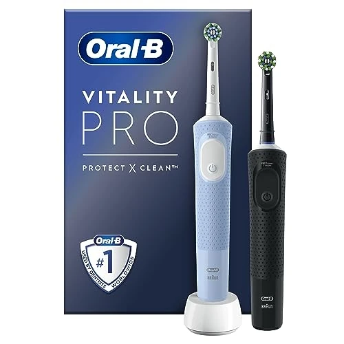 Offerta a tempo: Oral-B 2 Spazzolini Elettrici Vitality Pro, Blu e Nero, 2 Testine - 11% da 39.99 € a 35.77 €