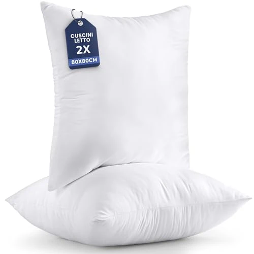 Utopia Bedding Relleno de Cojín 80 x 80 cm (2 Unidades), Fibra Virgen Siliconada, Almohadas de Sofá (Blanco)