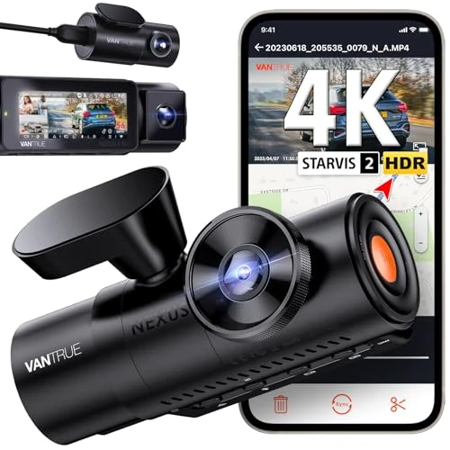 VANTRUE N4 Pro 3 HDR 4K + 1080p + 1080p STARVIS 2 kamera samochodowa samochodowa 5G WiFi PlatePix Dash Cam GPS 360°, monitorowanie parkowania, kamera samochodowa, widoczność w nocy, polecenia głosowe