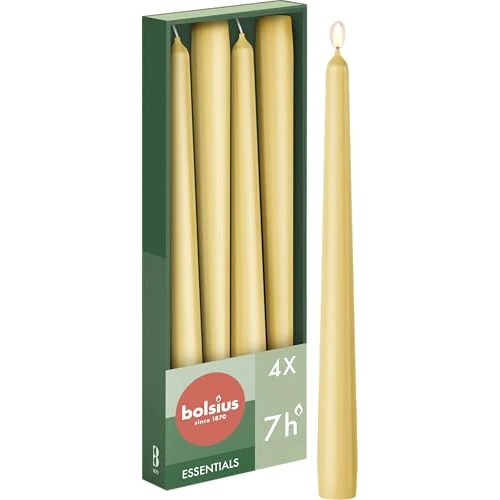 期間限定オファー: Bolsius テーパードキャンドル ベージュ 4個パック 9.7インチ 家庭用装飾キャンドル 燃焼時間7時間 無香料 天然ビーガンワックス付き パーム油不使用 通常価格 17.95 JPY セール価格 11.15 JPY (割引 38%)
