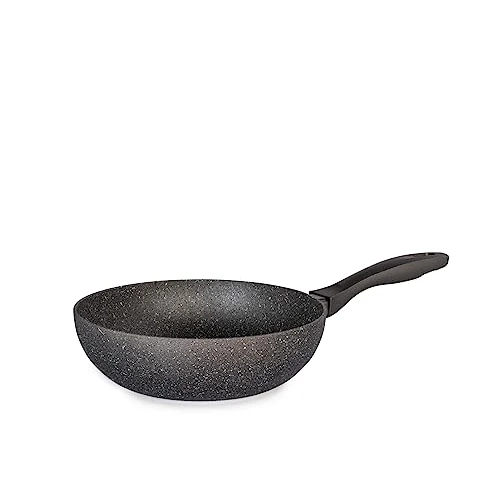 Limited offer: H&H Stone Grey Aluminium Wok with Non Stick Stone Coating, 24 cm, Induction from 102.00 EUR to 102.00 EUR (save 0%)