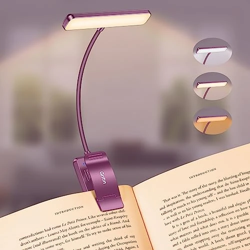 Limited-time offer: Gritin 19 LED Book Light, Reading Light Book Lamp for Reading at Night with Memory Function, 3 Eye-Protecting Modes -Stepless Dimming, Long Battery Life, 360° Flexible Lamp for Bed-Light Purple from 17.99 £ to 9.99 £ (save 44.47%)