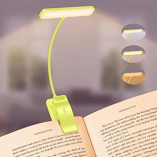 Offerta a tempo: Gritin 19 LED Lampada Luce da Lettura per Libro, Luce per Lettura Libri a Letto con Clip Ricaricabile, 3 Temperature di Colore, Dimmerabile Senza Livelli, Lunga Durata, per Studio-Verde Smeraldo - 34.8% da 22.99 € a 14.99 €