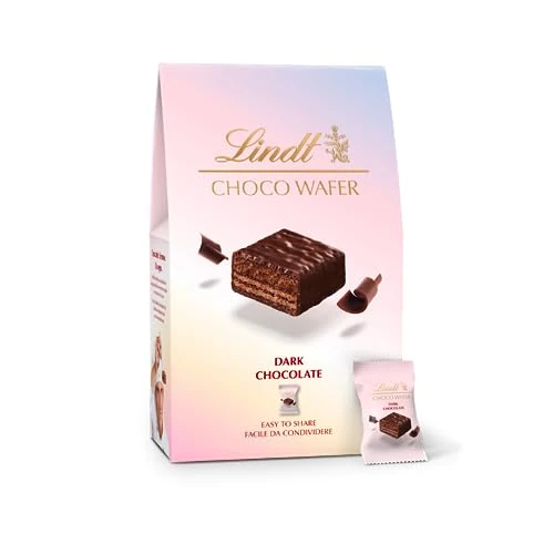 Offerta a tempo: Lindt Bag Choco Wafer Fondente Praline Croccanti al Cioccolato Fondente, Praline confezionate singolarmente 130g - 20% da 7.39 € a 5.89 €
