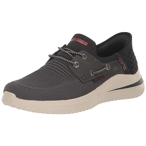 Skechers USA Men's Men's Delson 3.0-Roth 210606 Low Profile Bungee Lace Slip-Ins, Chbk, 12