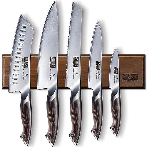 Offerta a tempo: HOSHANHPO 6 Pezzi Set Coltelli da Cucina con Portacoltelli Magnetico, Set di Coltelli da Professionali in Acciaio Tedesco con Impugnatura Ergonomica - 0% da 110.49 € a 110.49 €