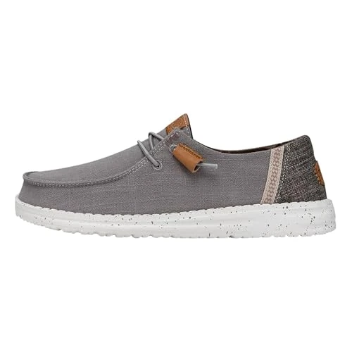 Zeitlich begrenztes Angebot: Hey Dude Wendy Washed Canvas Damen - Slip on Flache Schuhe - Mokassin Stil, Grey, 38 von 74.99 € auf 47.99 € (36% Rabatt)