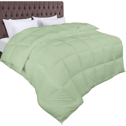 Utopia Bedding Single Duvet, 155 x 220 cm, 370 gsm, 100% Microfibre Quilt (Sage Green)