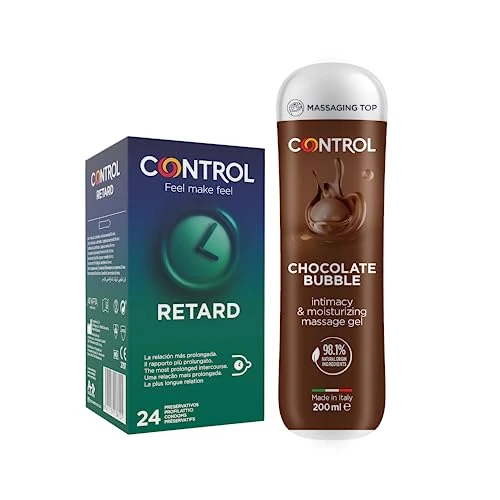 Control Choco Mix Set mit 24 Kondomen Retard und 3-in-1-Massagegel mit Schokoladenaroma
