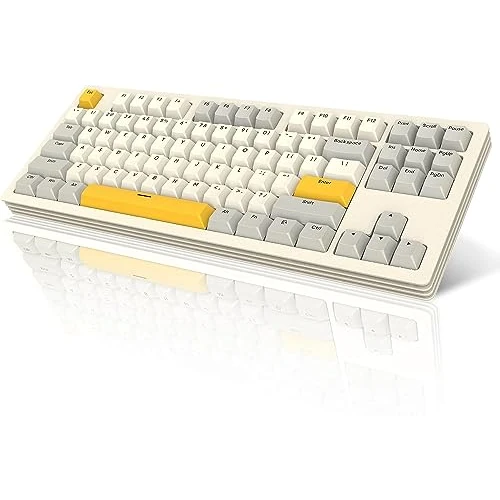 Offerta a tempo: AJAZZ Tastiera meccanica AKC087, connessione tri-mode, tastiera wireless BT5.0, base in metallo multistrato, layout compatto a 87 tasti, TKL, retro tricolore, tastiera RGB ricaricabile sostituibile - 0.00% da 29.99 € a 29.99 €