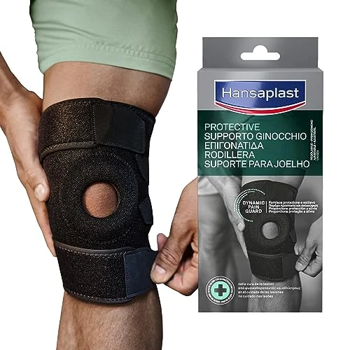 Offerta a tempo: Hansaplast Sport Supporto Ginocchio, Ginocchiera sportiva per protezione e sollievo, Ginocchiera ortopedica con regolazione della pressione, Tutore ginocchio in tessuto Thermo-Tech - 37% da 25.79 € a 16.14 €