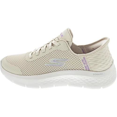 Skechers Damen Go Walk Flex Hands Free Slip-ins-Grand Entry Sneaker, Off White Textile/Trim, 38.5 EU Weit