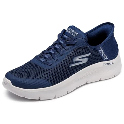 Skechers Women's Go Walk Flex Grand Entry Slip-On Sneakers, Navy Textile/White Trim, 9 UK Wide