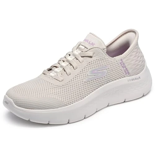 Offerta a tempo: Skechers Donna Go Walk Flex Grand Entry Trainers, Off White Textile/Trim, 38.5 EU - 25% da 84.95 € a 63.99 €