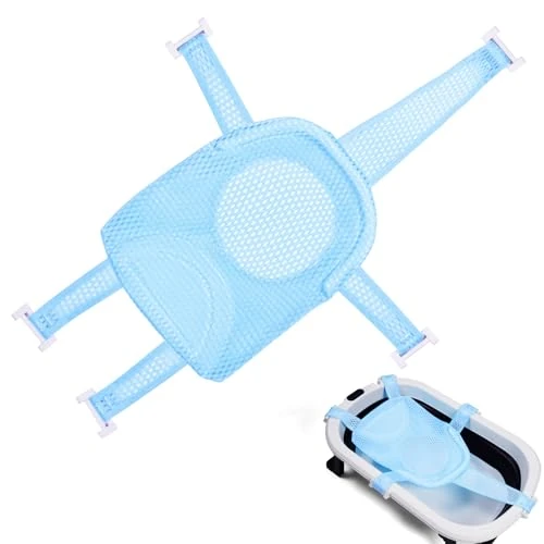 Offerta a tempo: Aolso Cuscino Bagnetto Neonato, Galleggiante Tappetino da Bagno Per Bambini, Riduttore Vaschetta Bagnetto Confortevole, Supporto Pieghevole Per Vasca da Bagno (Azzurro) - 38% da 15.99 € a 9.99 €