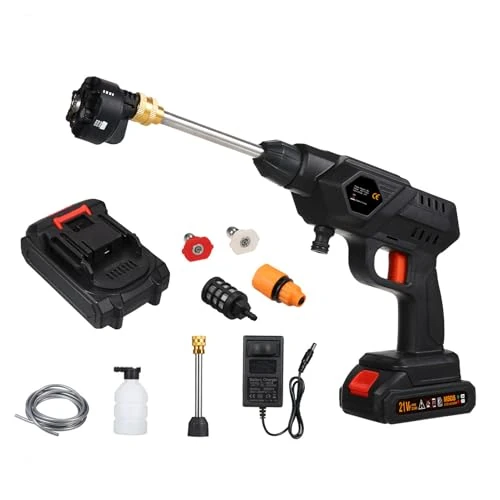 Offre limitee: Nettoyeur Haute Pression sur Batterie, 21V Nettoyeur Haute Pression à Batterie, 60 Bars 300 W Nettoyeur Haute Pression sans Fil Portable de 15.99 EUR a 15.99 EUR (economie 0%)