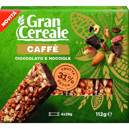 Gran Cereale Snack Dried Fruit Bars with Coffee, Dark Chocolate and Hazelnuts, 112 g